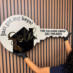 "Just Got My Keys" Realtor Wood Sold Sign